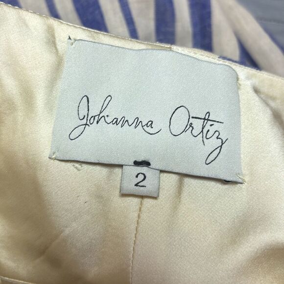 Johanna Ortiz linen/cotton blend Striped Strapless Jumpsuit, US2 - Picture 7 of 9